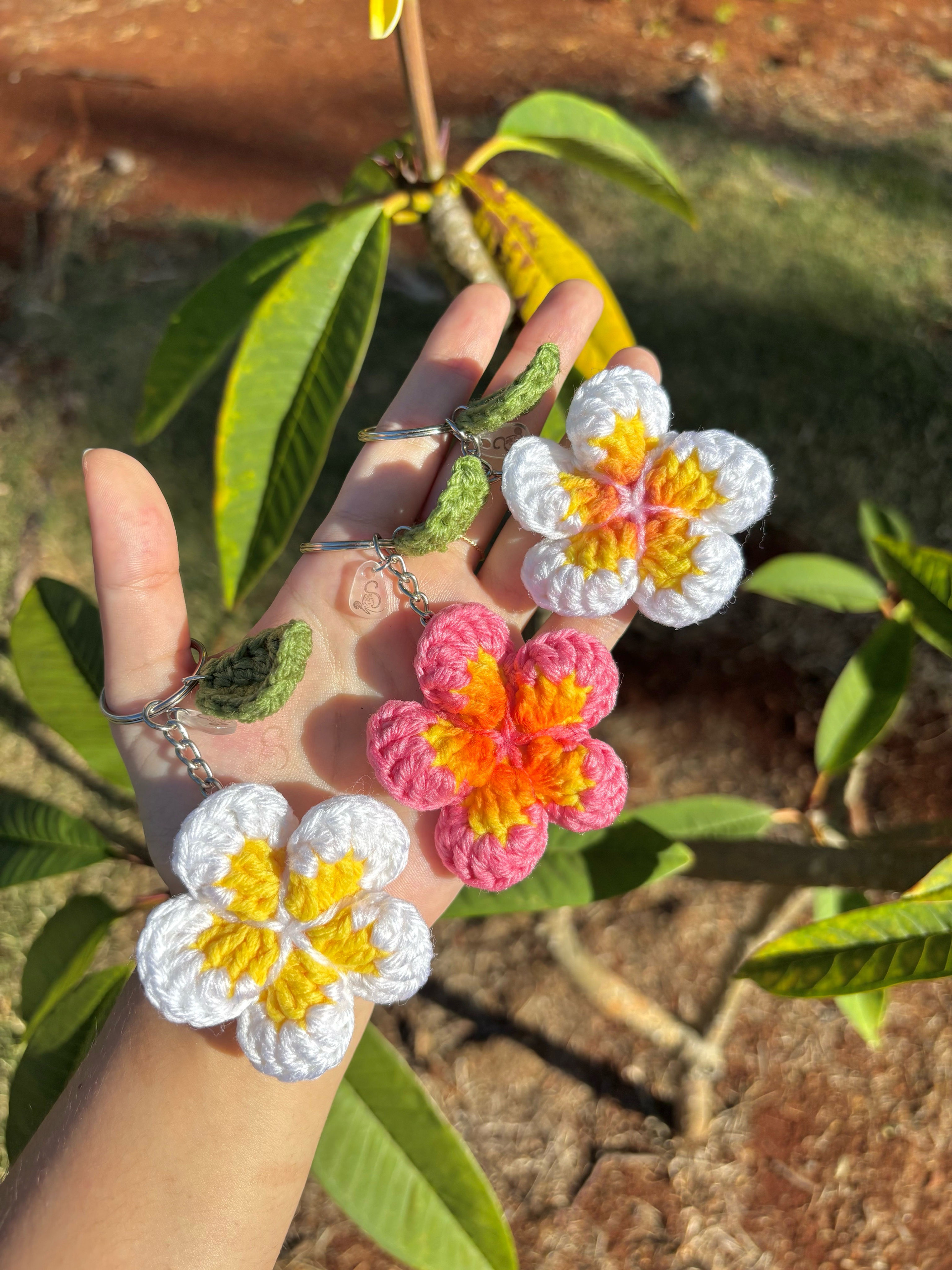 Plumeria Keychain