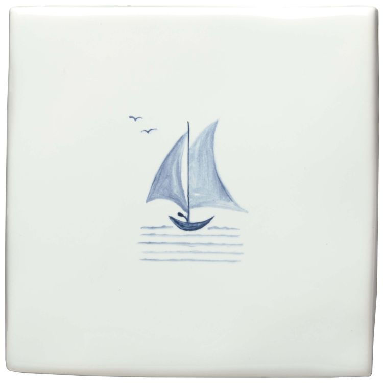 Thumbnail: Original Style English Delft Hand Painted Boats