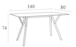 Miniaturbild: Gartentisch mit HPL Platte 140x80cm Dimensionen