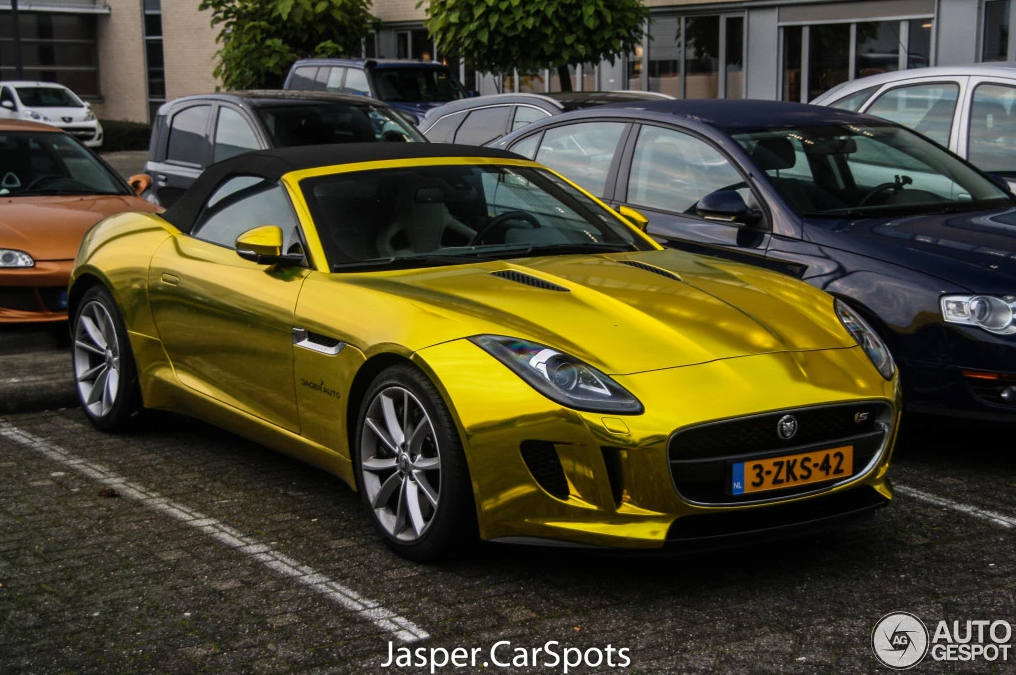 Vvivid Vinyl XPO Satin Chrome Gold Jaguar FType