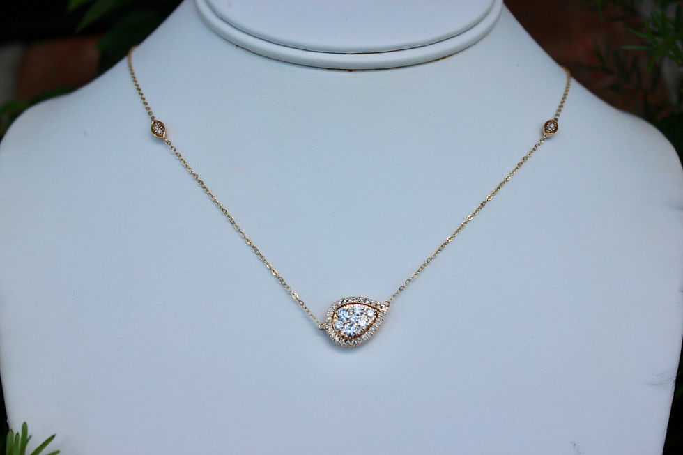 Yellow Gold Pear Shaped Necklace