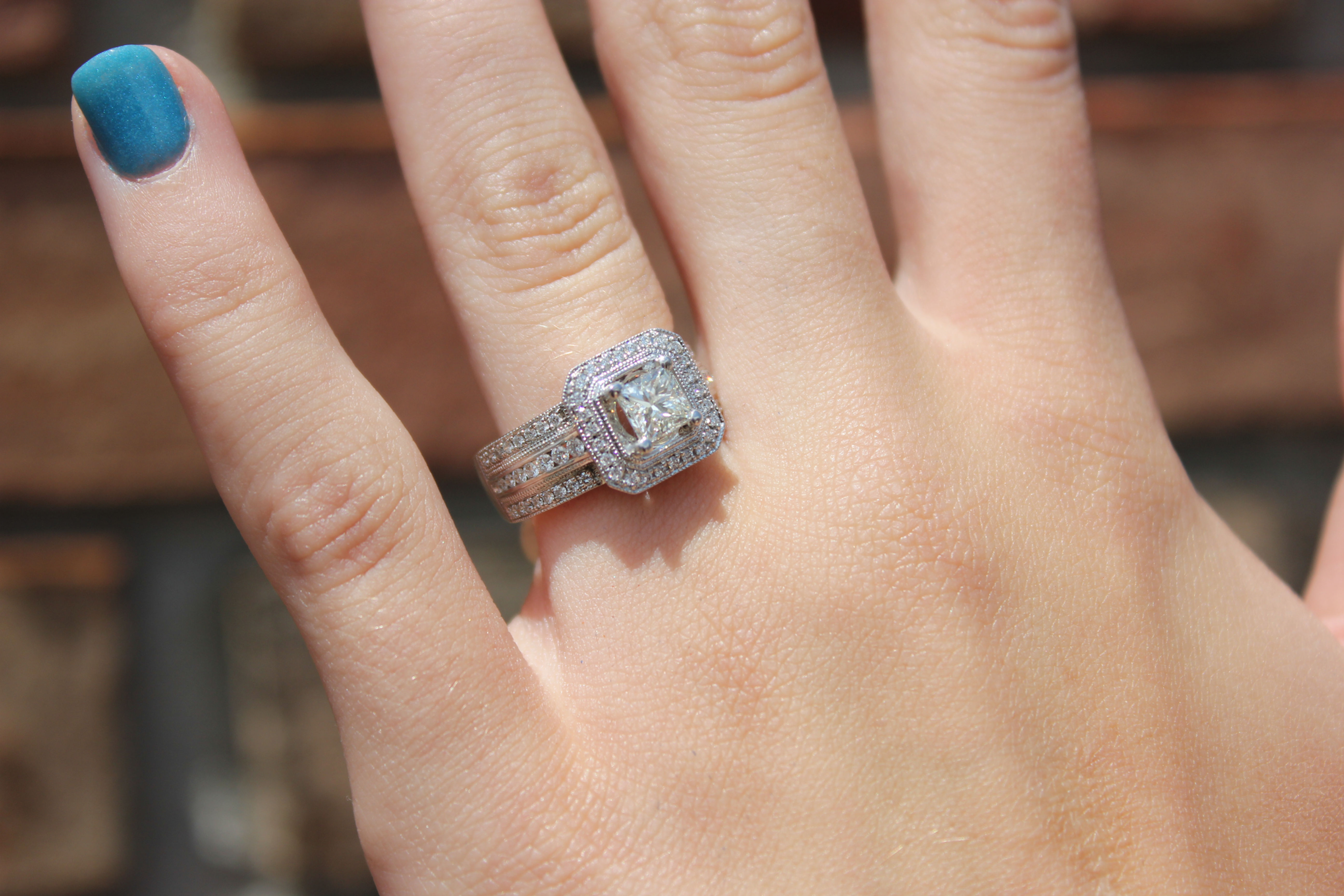 Wide Princess Engagement Ring