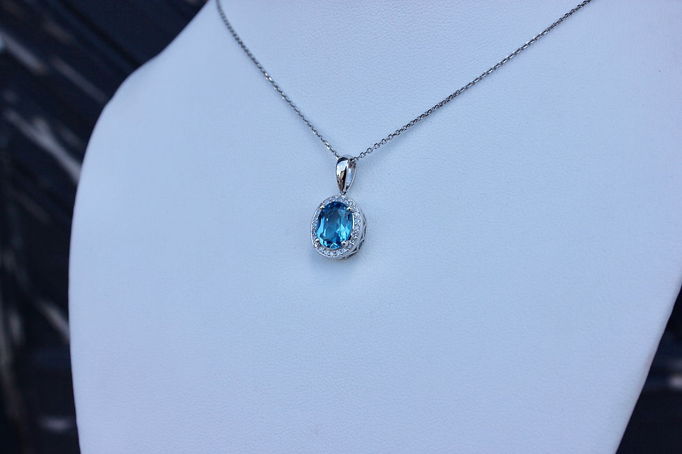 Blue Topaz and Diamond Pendant