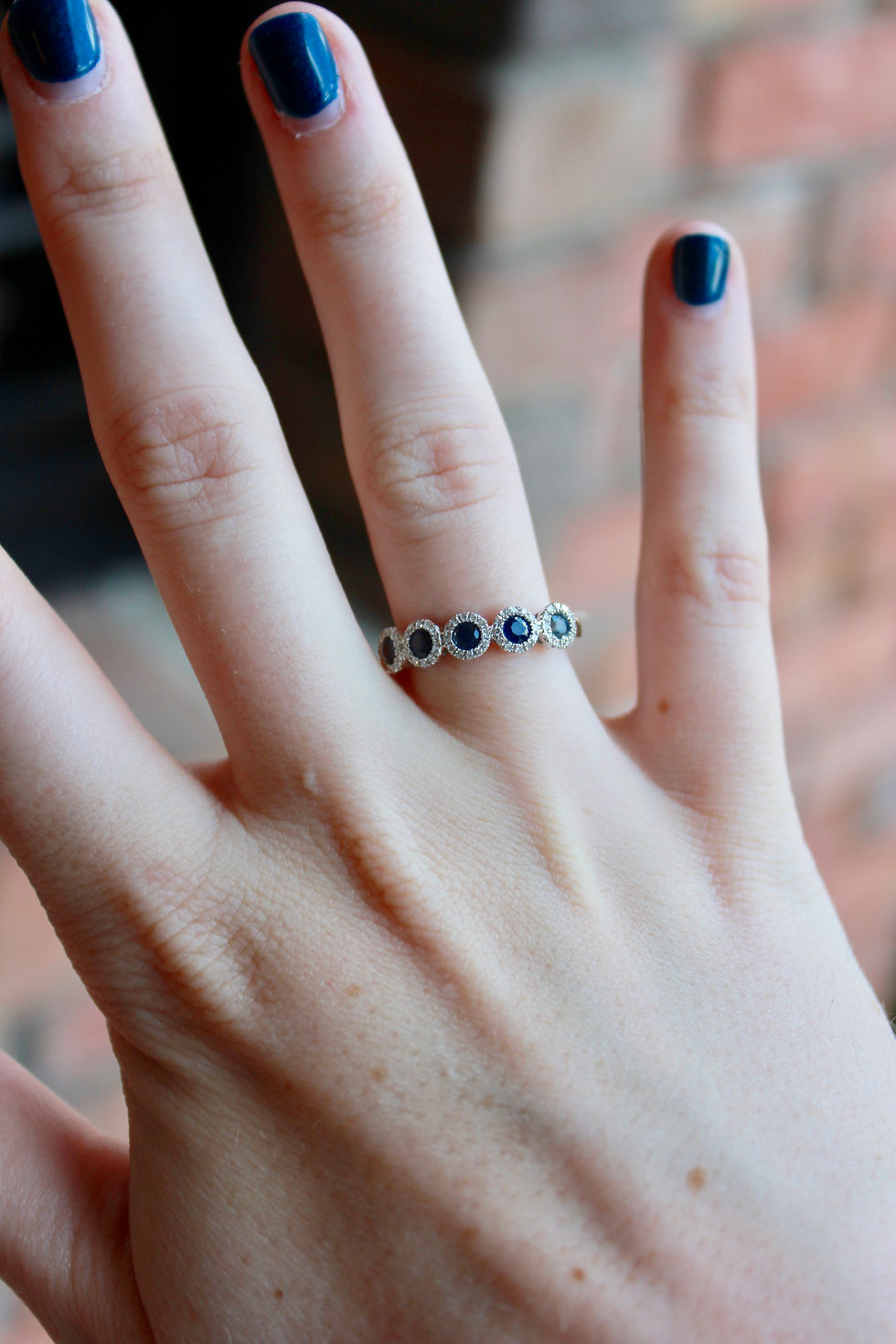 Sapphire and Diamond Stackable Band