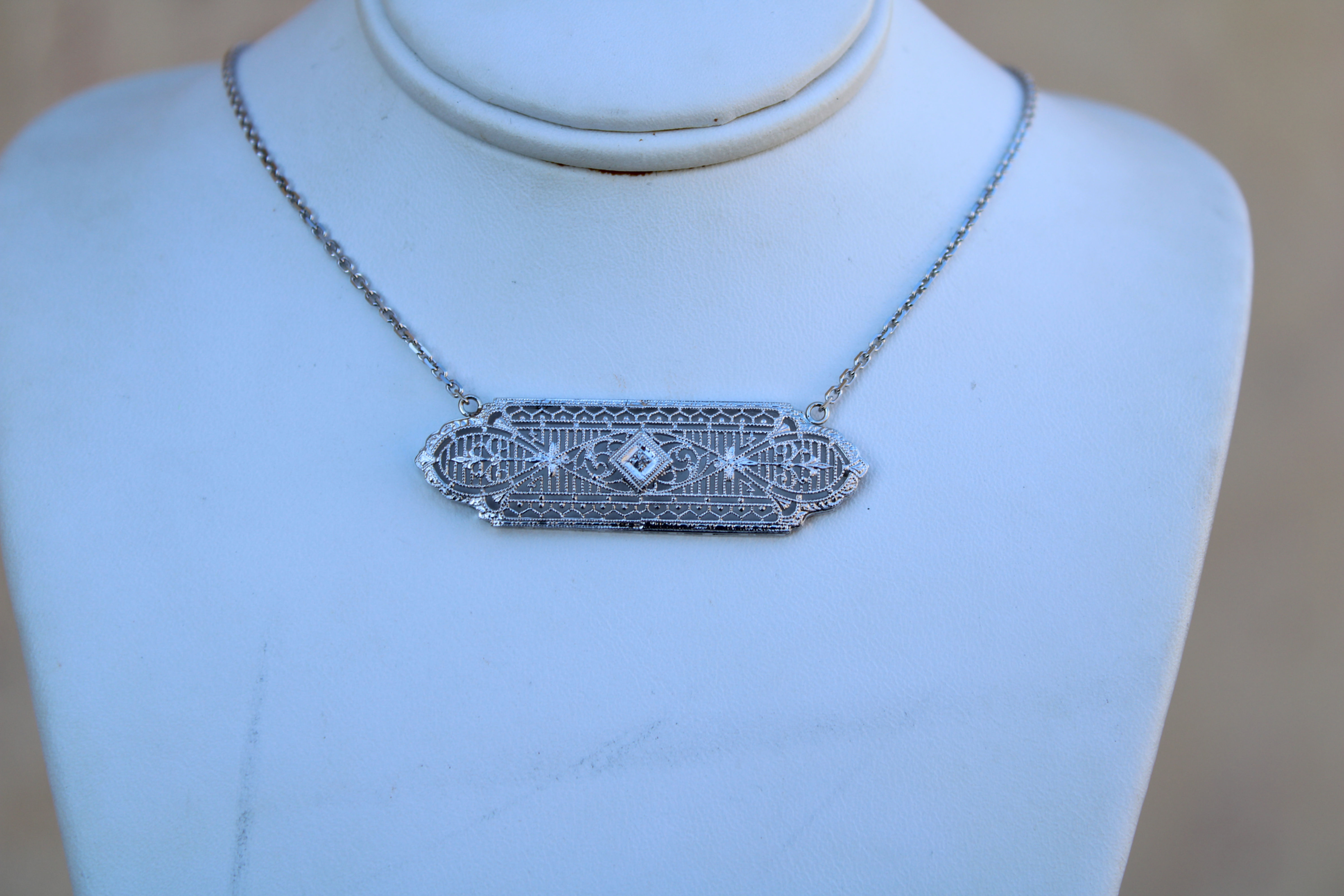 Antique Bar Pen Necklace