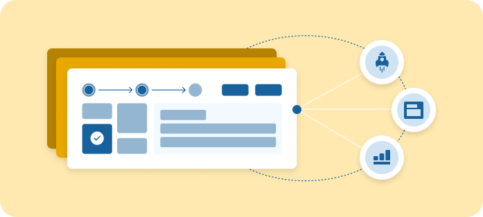 Graphic of the client dashboard and the flow of information