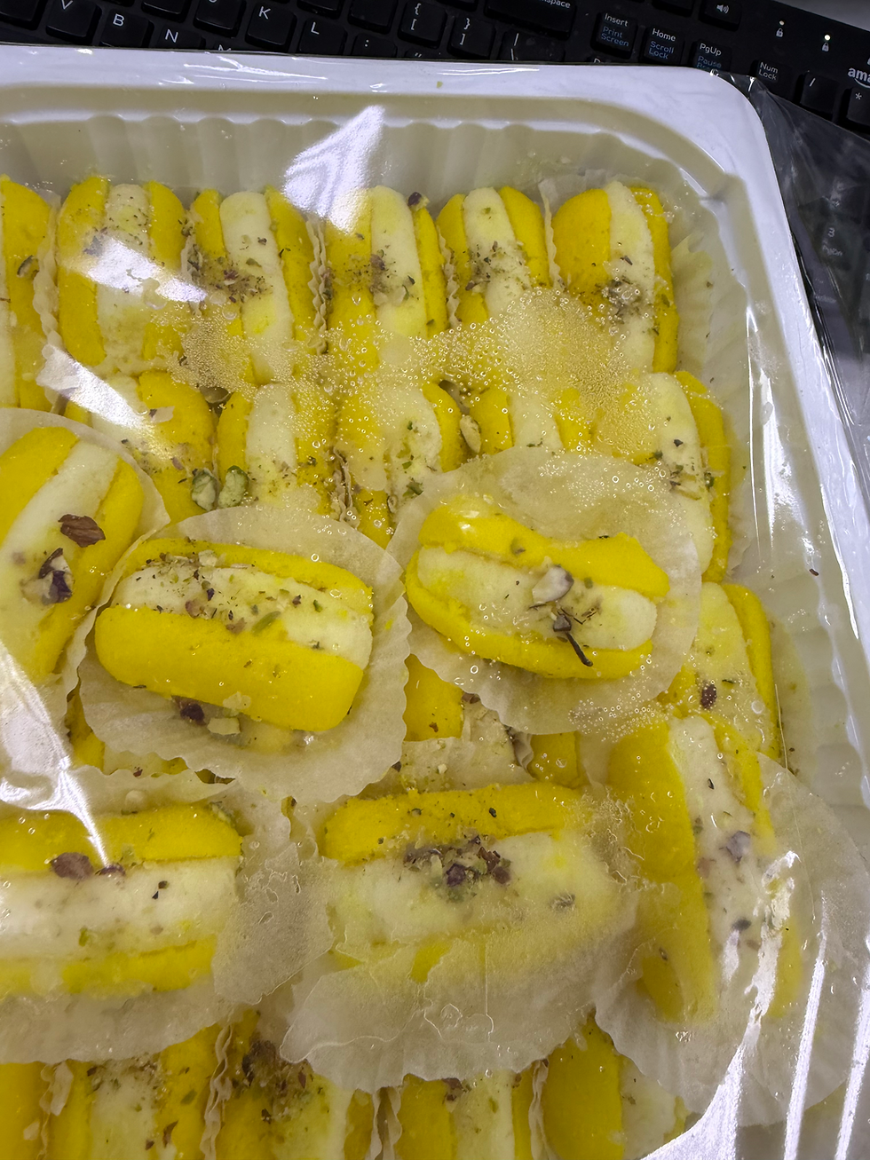 Thumbnail: Yellow Khoya Chum Chum 6 LB  Box (Pick up Detroit)