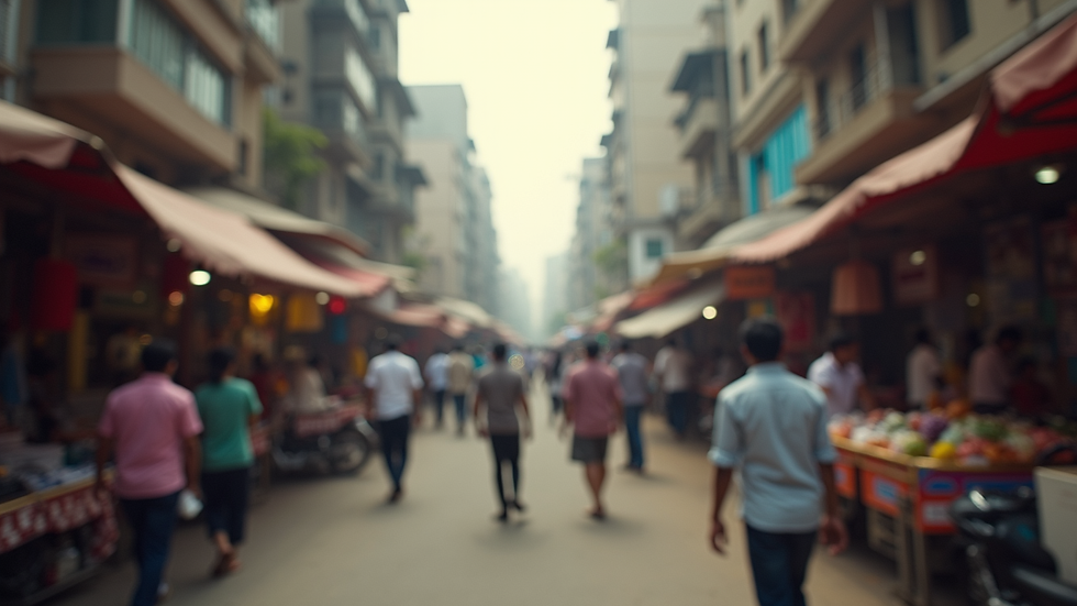 Close-up view of a bustling real estate market in Mumbai