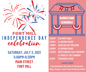 Town of Fort Mill Independence Day Celebration this Saturday July 3