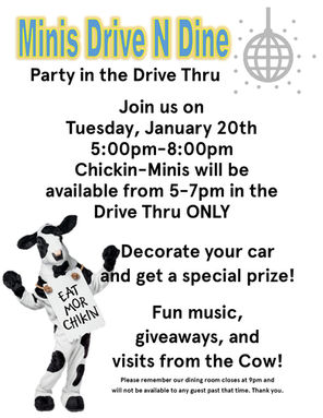 Minis Drive N Dine Party in the Drive Thru