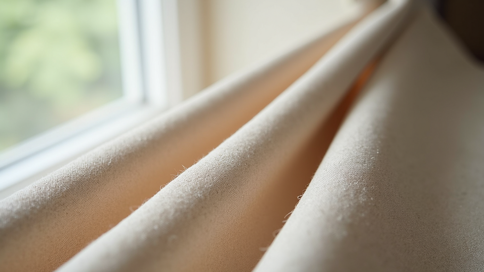 Close-up view of fabric samples for bespoke window coverings