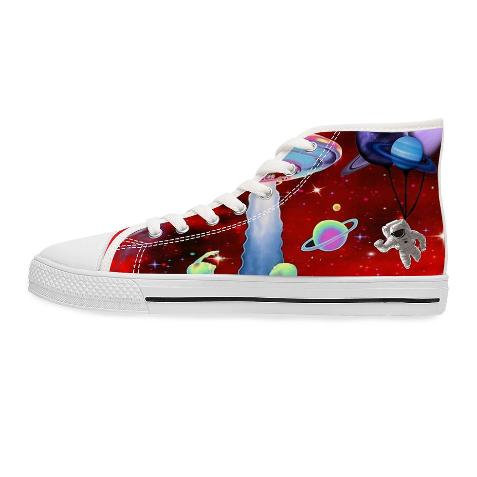 Thumbnail: Red Scape - Women's High Top Sneakers