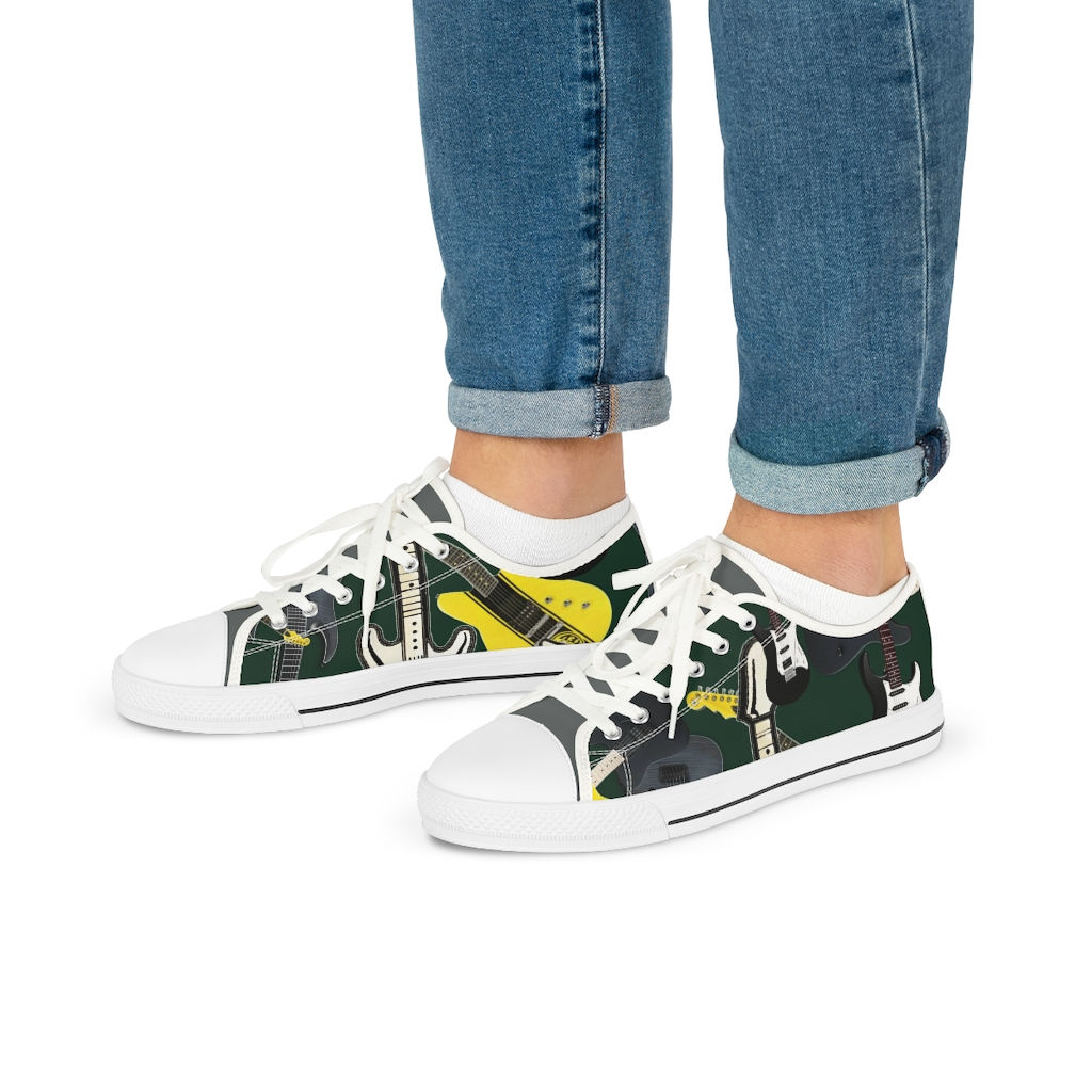Grey Guitar - Men's Low Top Sneakers