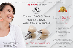 Coupon IPS emax Zircad Prime Hybrid Crown with Titanium Insert Screw Retained by Precision