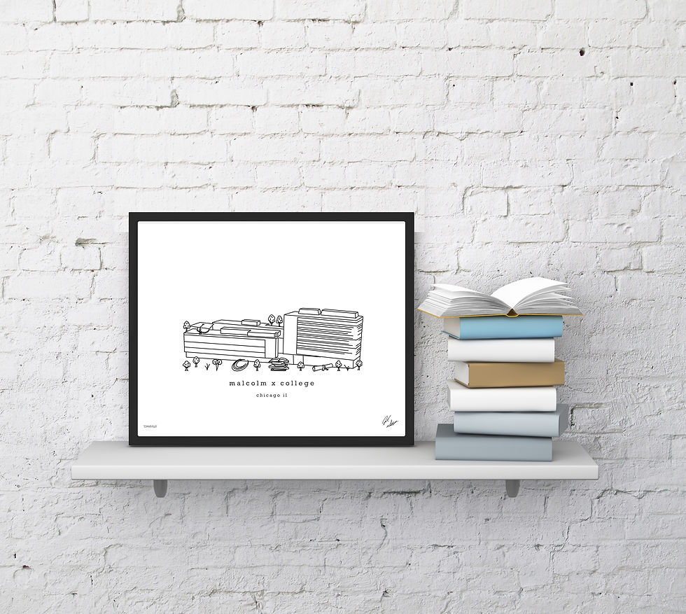 Thumbnail: Malcolm X College Campus Minimalist Art Print