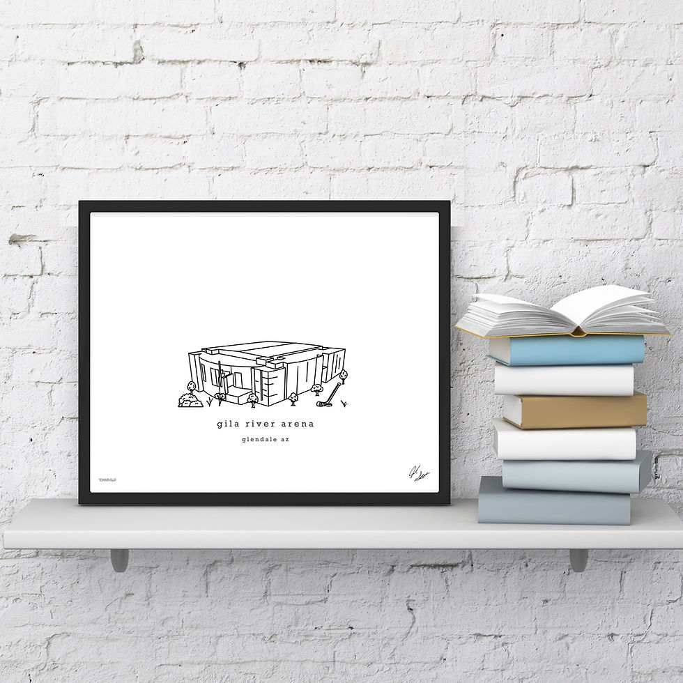 Thumbnail: Gila River Center Minimalist Wall Decor┃Arizona Coyotes Art Print