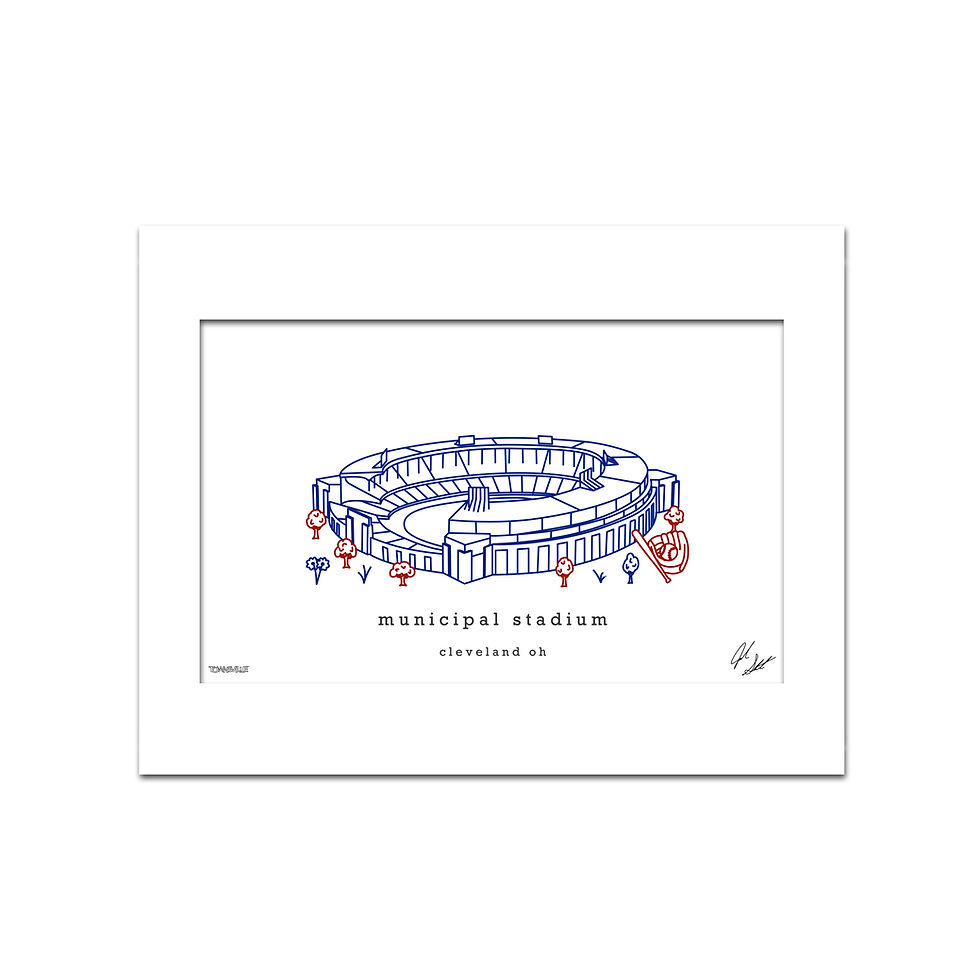 Thumbnail: Municipal Stadium Minimalist Wall Decor┃Cleveland Indians Art Print