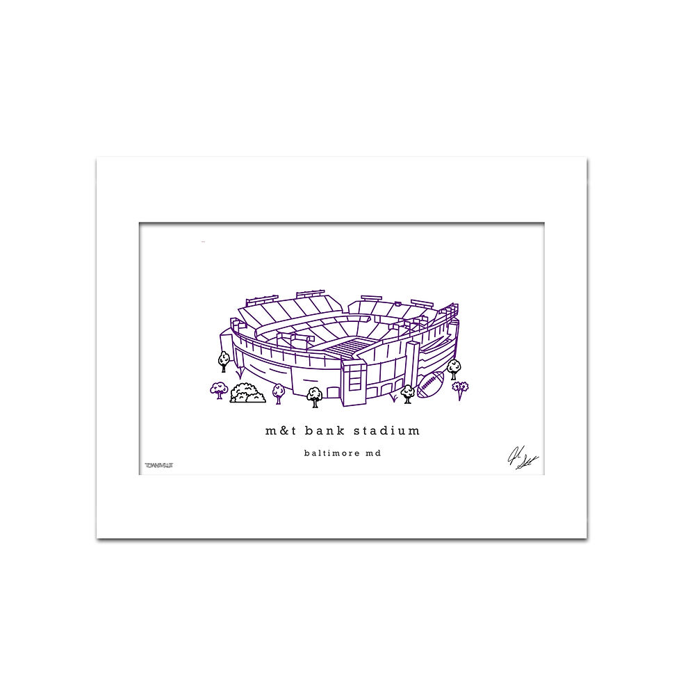 Thumbnail: M&T Bank Stadium Minimalist Wall Decor┃Baltimore Ravens Art Print