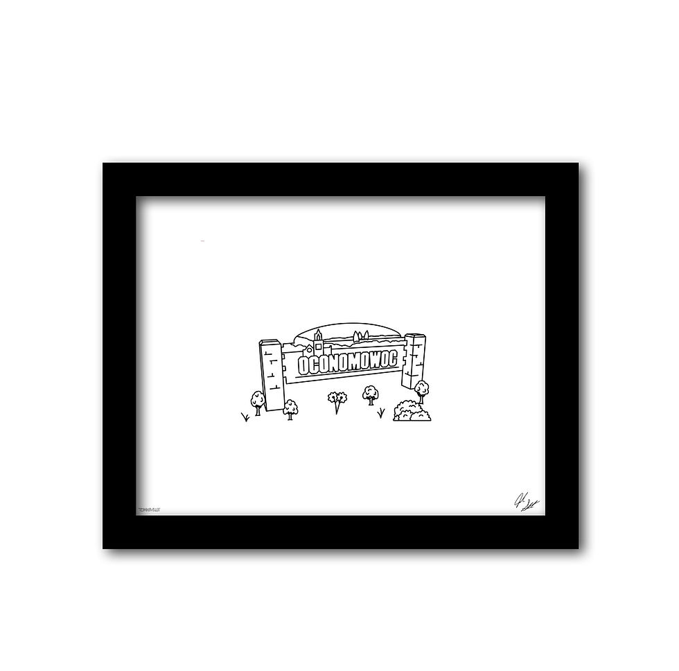 Thumbnail: Oconomowoc Sign Minimalist Art Print