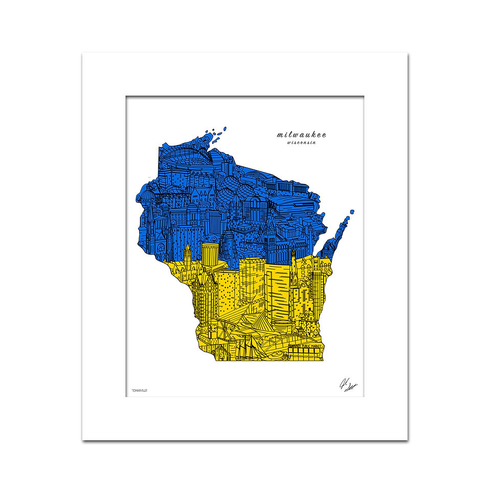 Thumbnail: Milwaukee Wisconsin Ukraine Flag Art Print