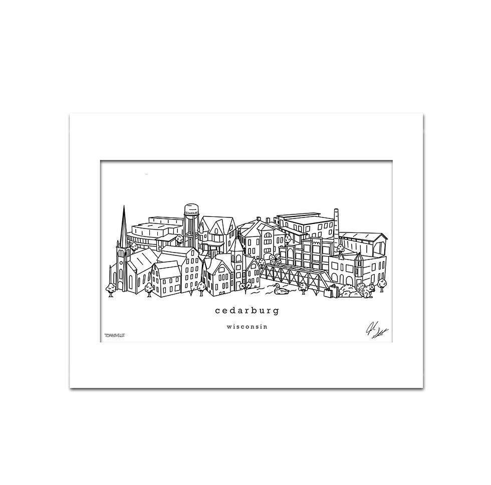 Thumbnail: Cedarburg Wisconsin Minimalist Art Print