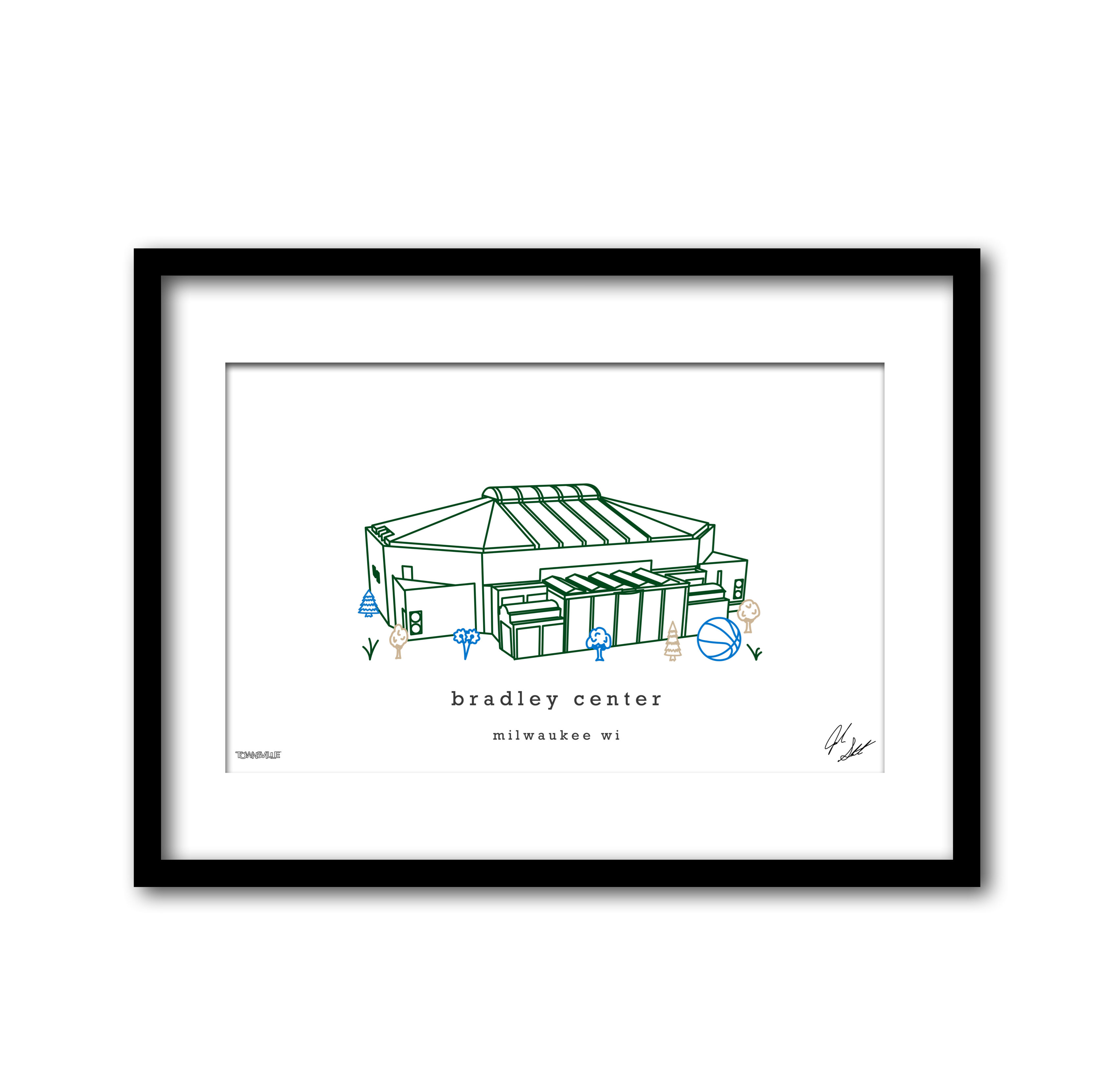 Bradley Center Minimalist Wall Decor┃Milwaukee Bucks Art Print