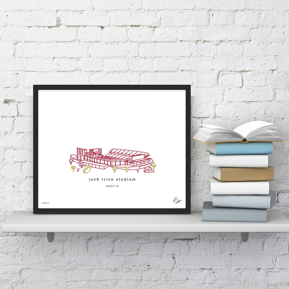 Thumbnail: Jack Trice Stadium Minimalist Wall Decor┃Iowa State Cyclones Art Print
