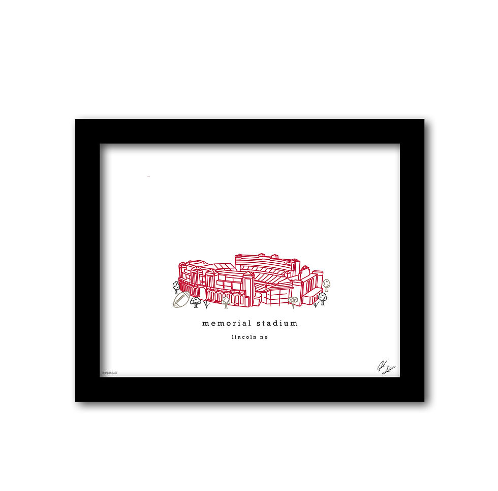Thumbnail: Memorial Stadium Minimalist Wall Decor┃Nebraska Cornhuskers Art Print