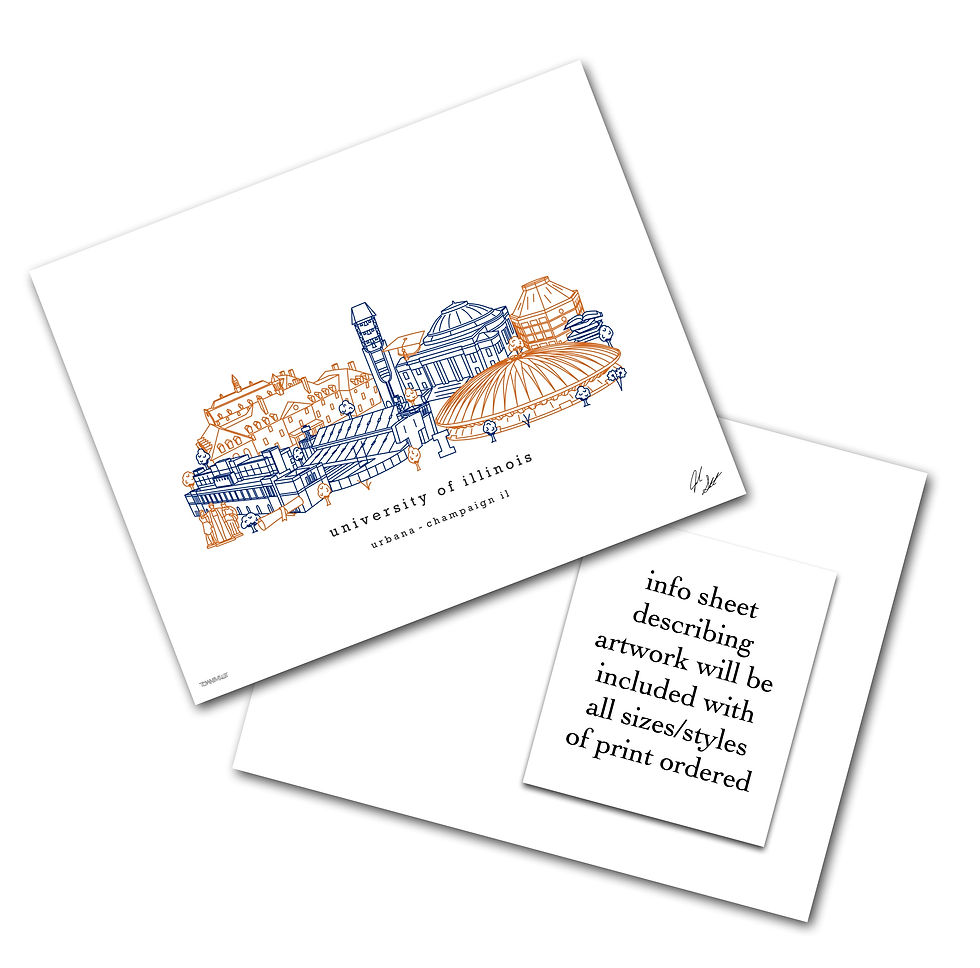 Thumbnail: University of Illinois Campus Minimalist Art Print