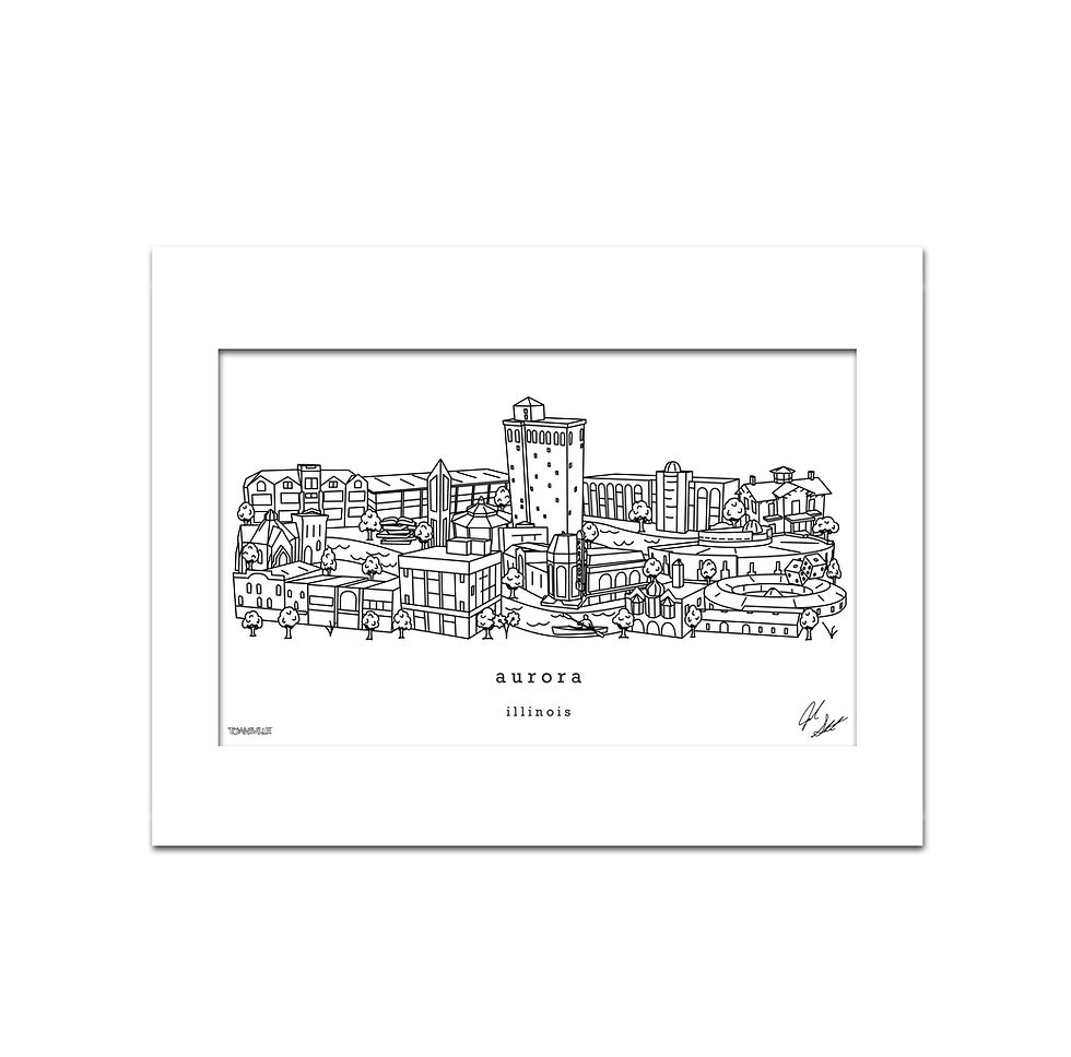 Thumbnail: Aurora Illinois Minimalist Art Print