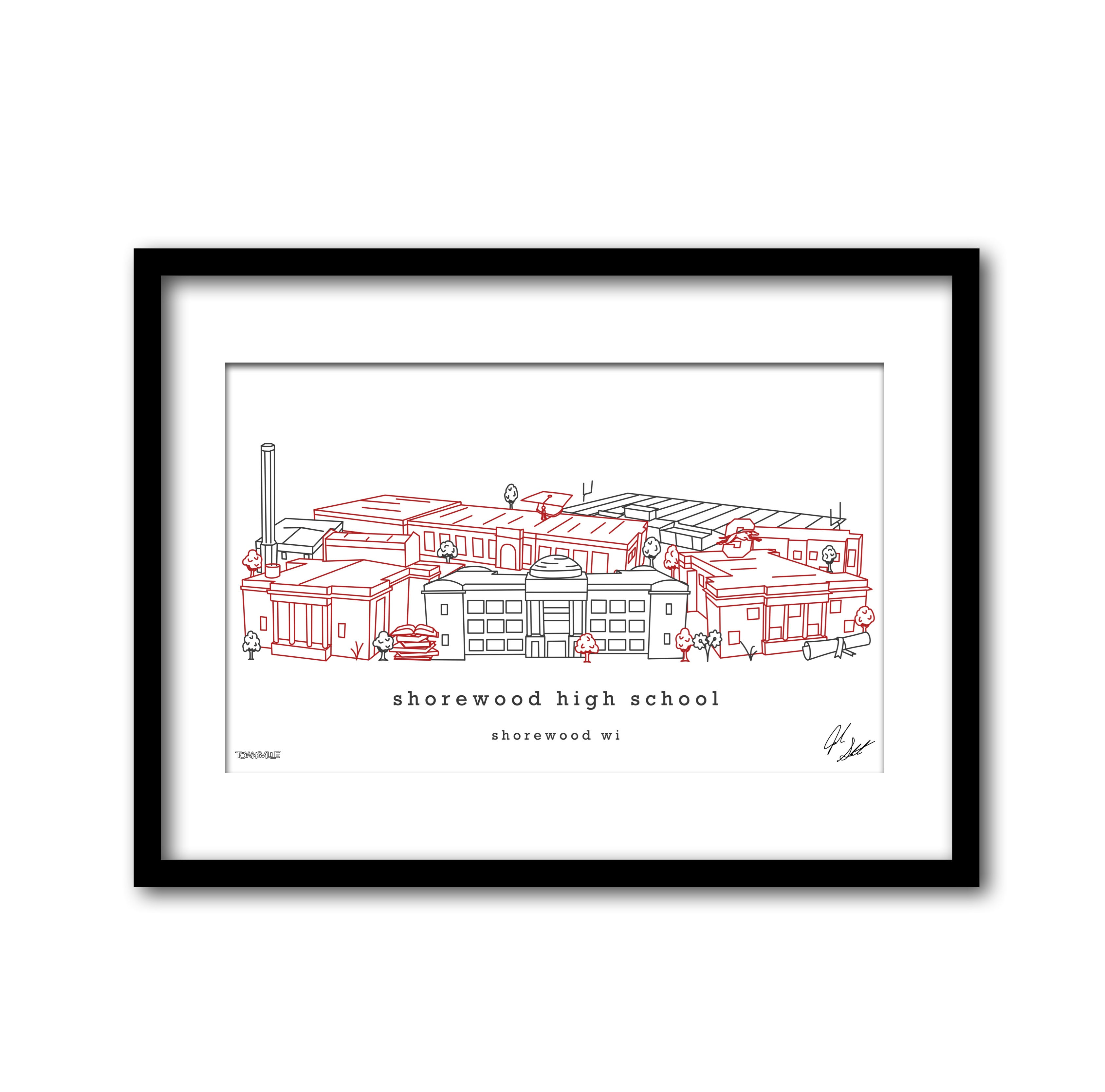 Shorewood High School Minimalist Art Decor