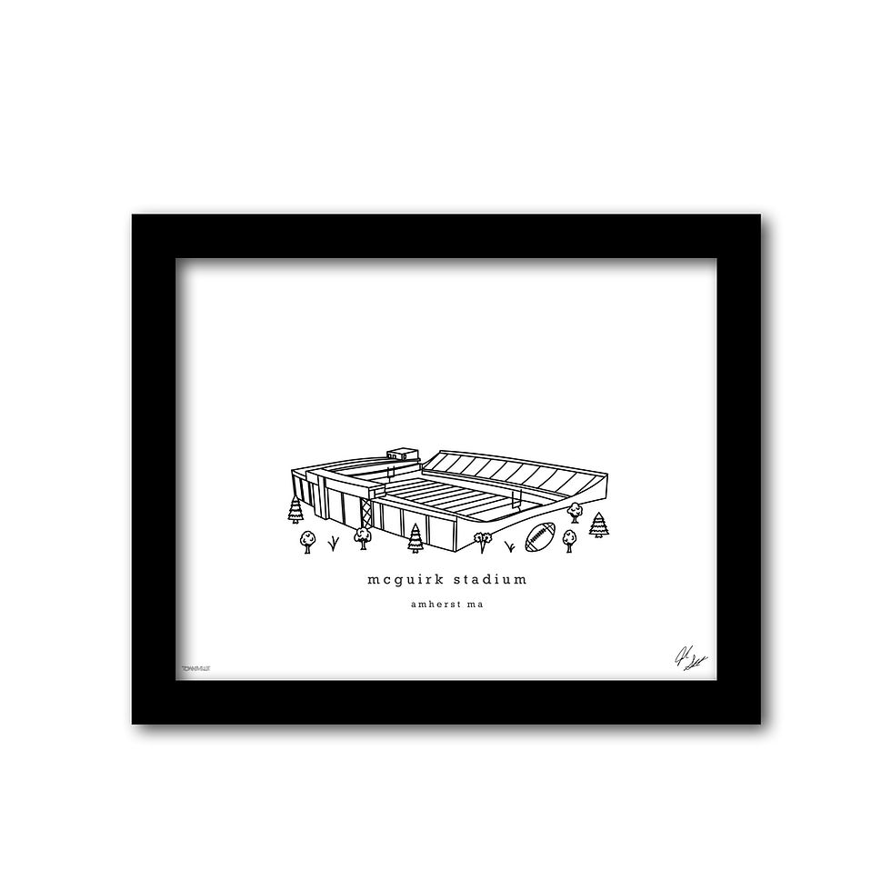 Thumbnail: McGuirk Stadium Minimalist Wall Decor┃UMass Minutemen Art Print