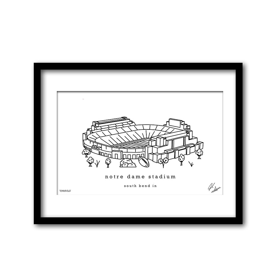 Thumbnail: Notre Dame Stadium Minimalist Wall Decor┃Fighting Irish Art Print