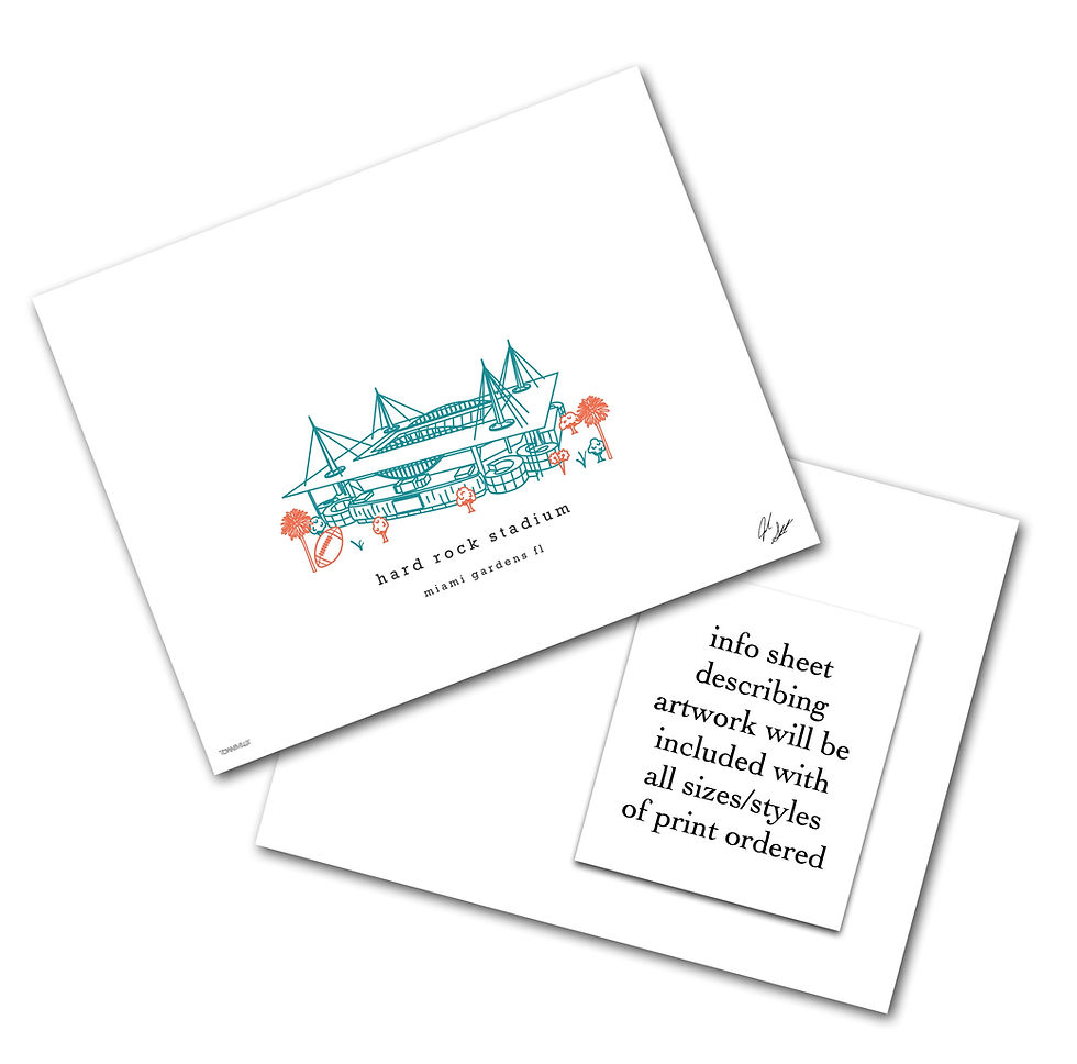 Thumbnail: Hard Rock Stadium Minimalist Wall Decor┃Miami Dolphins Art Print