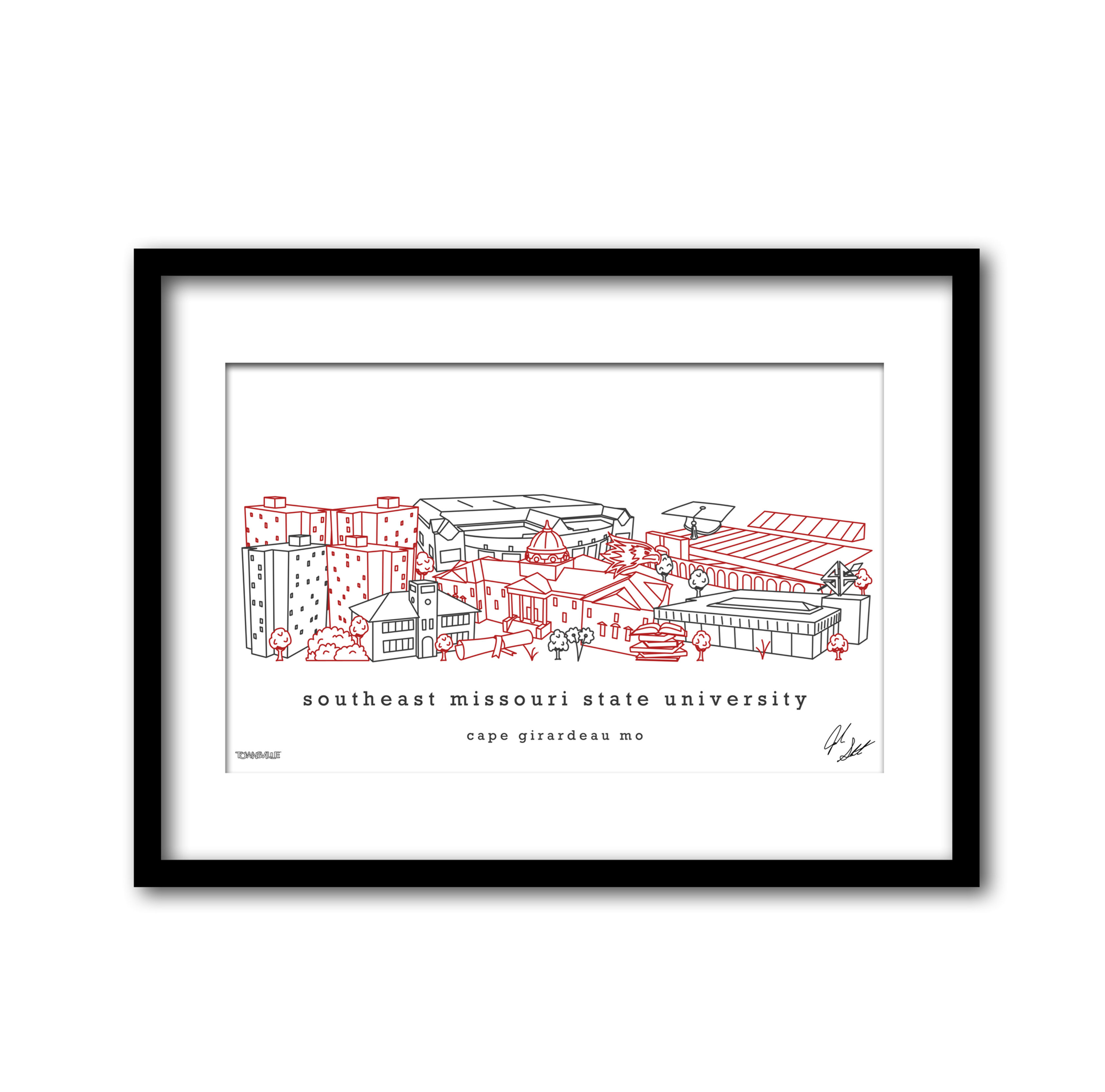 Southeast Missouri, Wall Art, College Gift, Graduation, Alumni, Office Art, Decor, Print