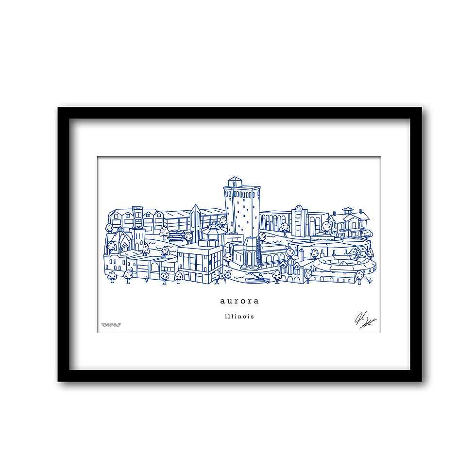 Thumbnail: Aurora Illinois Minimalist Art Print