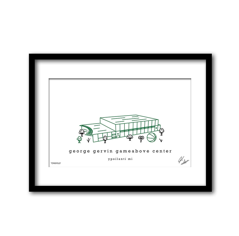 Thumbnail: George Gervin GameAbove Center Minimalist Wall Decor┃EMU Eagles Art Print