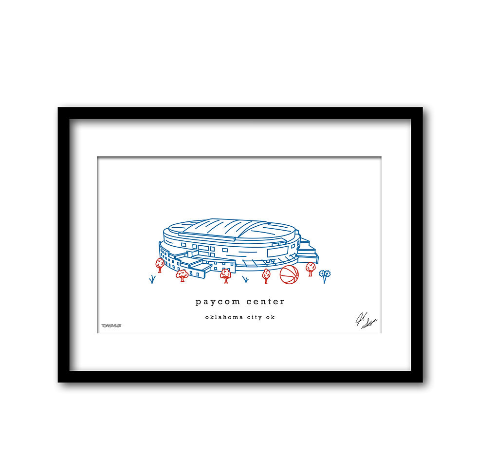 Thumbnail: Paycom Center Minimalist Wall Decor┃Oklahoma City Thunder Art