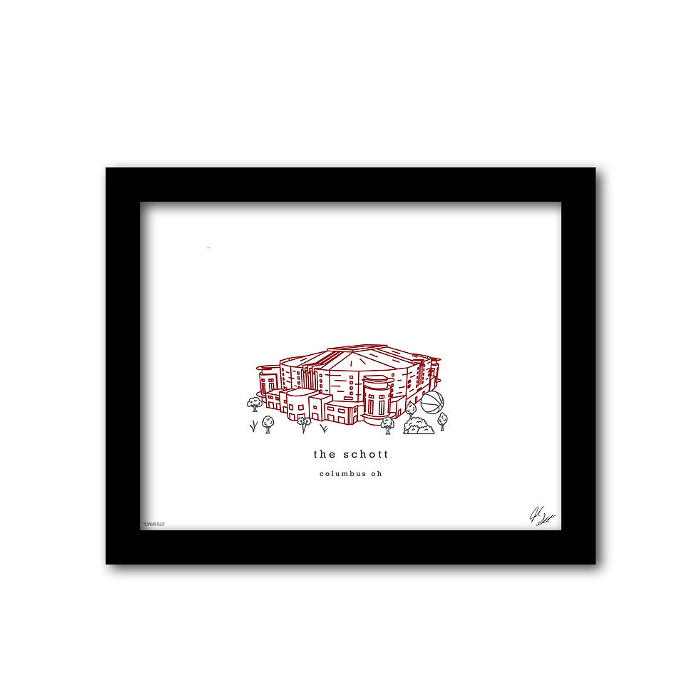 Thumbnail: The Schott Minimalist Wall Decor┃Ohio State Buckeyes Art Print