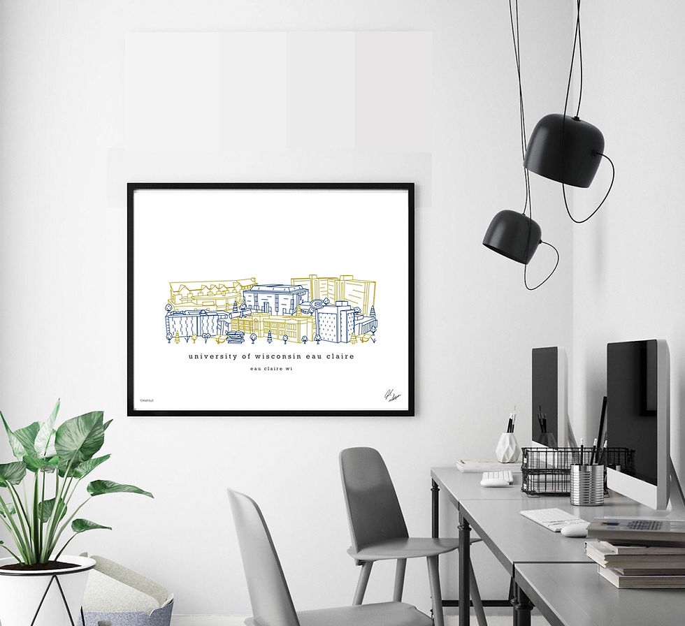 Thumbnail: University of Wisconsin Eau Claire Minimalist Art Print