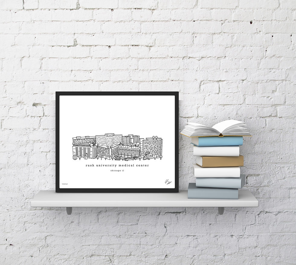 Thumbnail: Rush University Medical Center Campus Minimalist Art Print