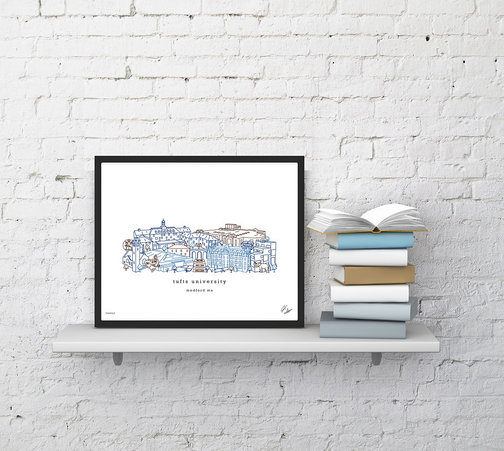 Thumbnail: Tufts University,Wall Art, College Gift, Graduation, Alumni, Office Art, Decor, Print
