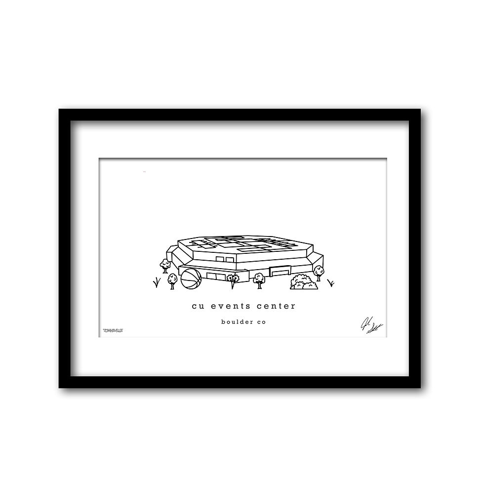 Thumbnail: CU Events Center Minimalist Wall Decor┃Colorado Buffaloes Art Print