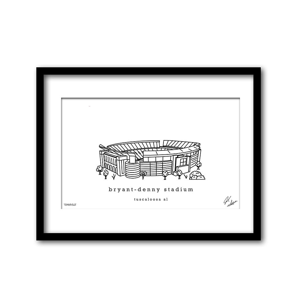 Thumbnail: Bryant Denny Stadium Minimalist Wall Decor┃Alabama Crimson Tide Art Print