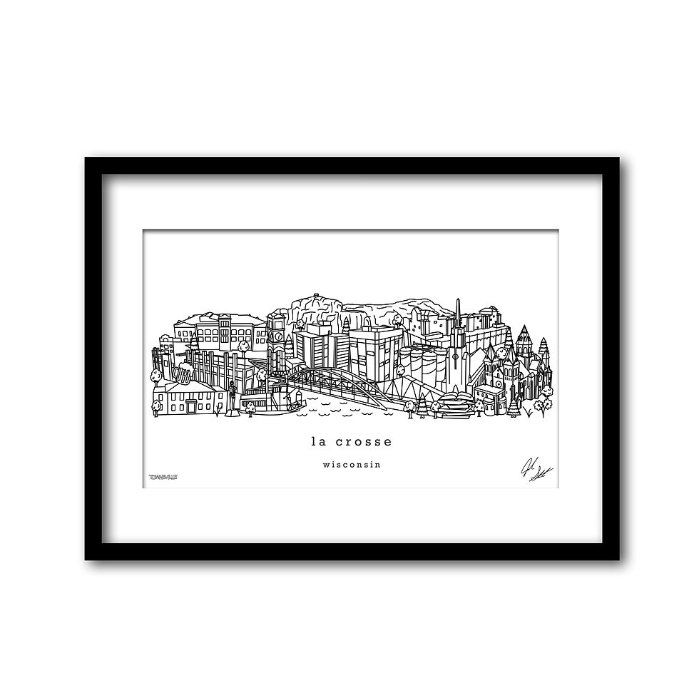 Thumbnail: La Crosse Wisconsin Skyline Minimalist Art Print
