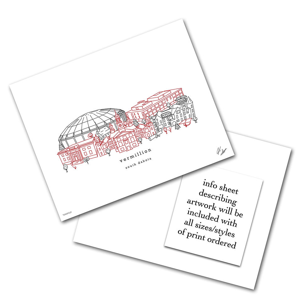 Thumbnail: Vermillion South Dakota Skyline Minimalist Art Print