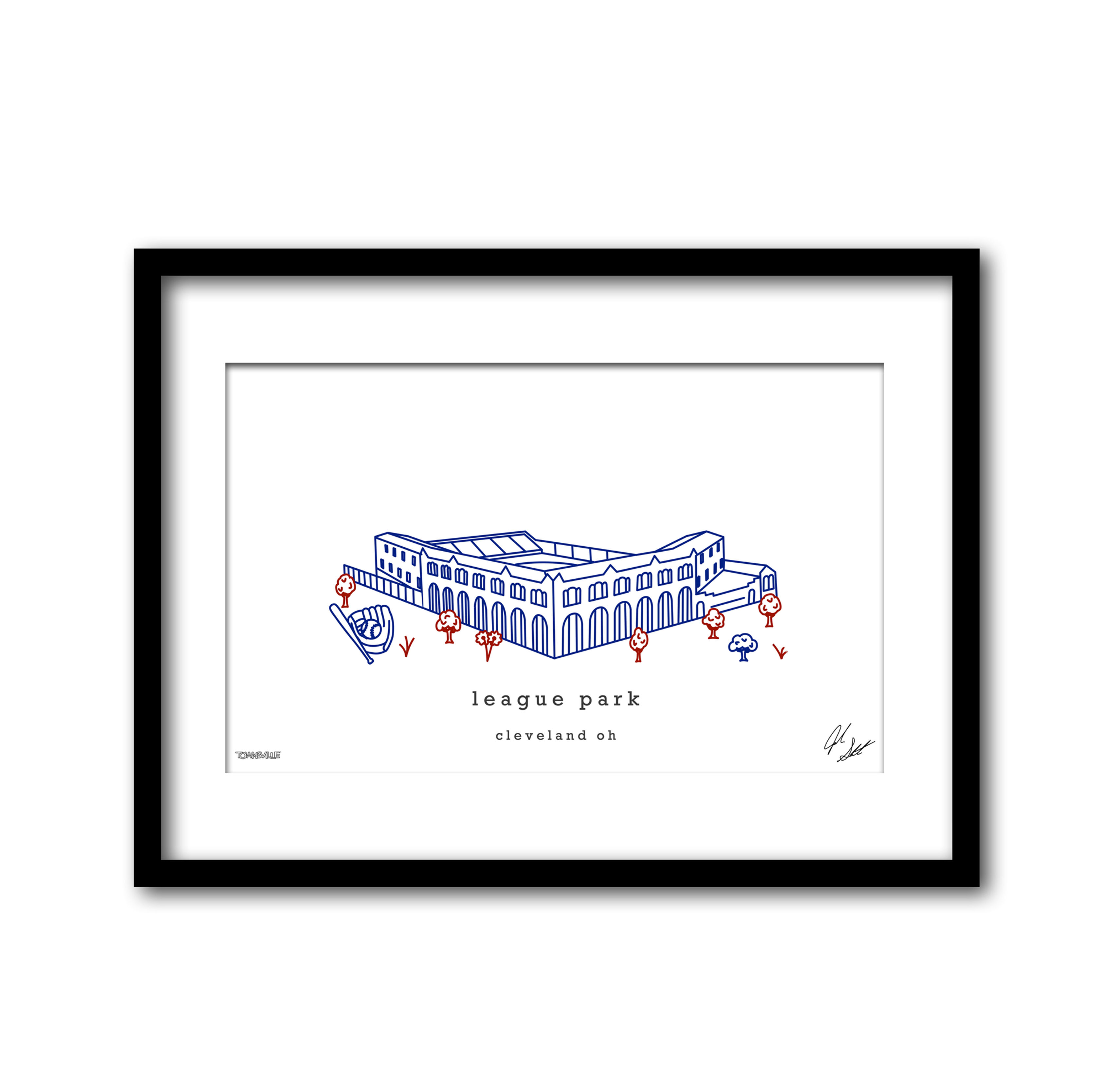 League Park Minimalist Wall Decor┃Cleveland Guardians Art Print