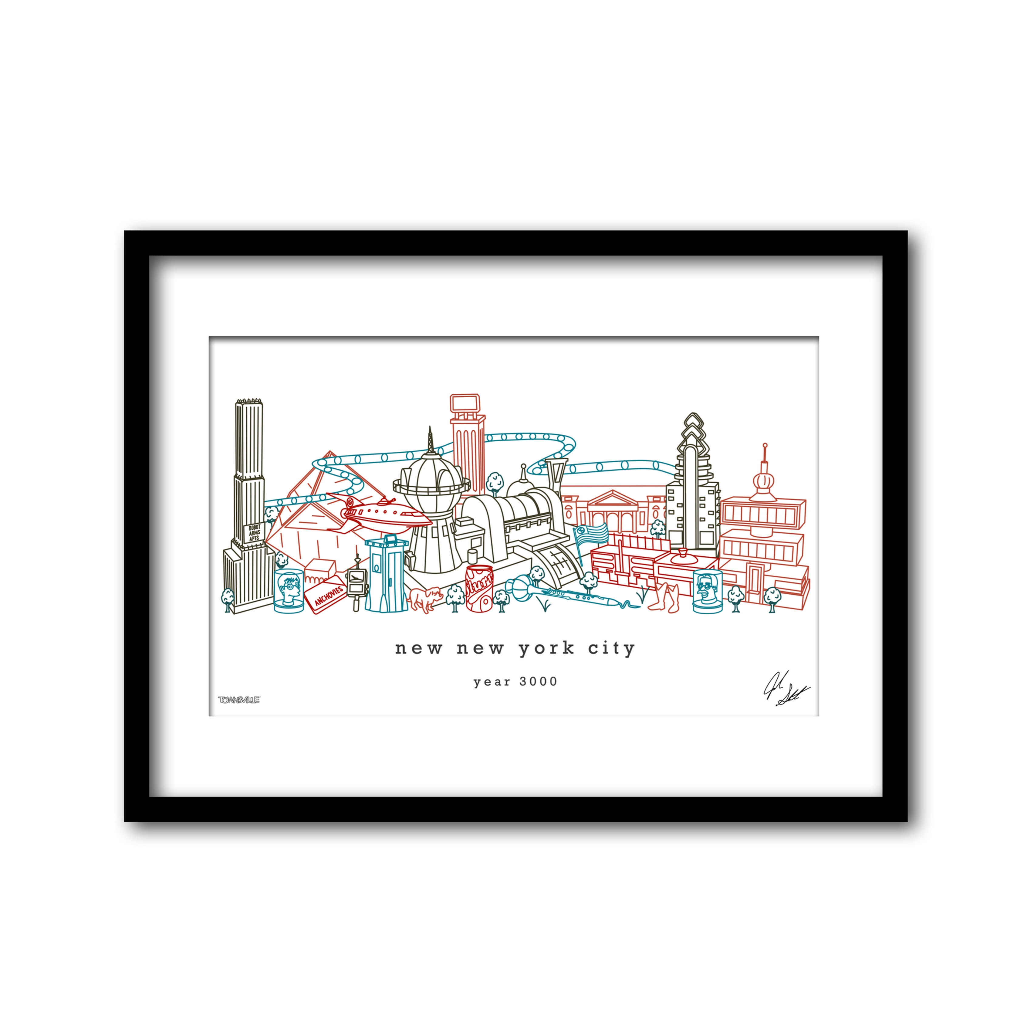 New New York City Futurama Minimalist Art Print