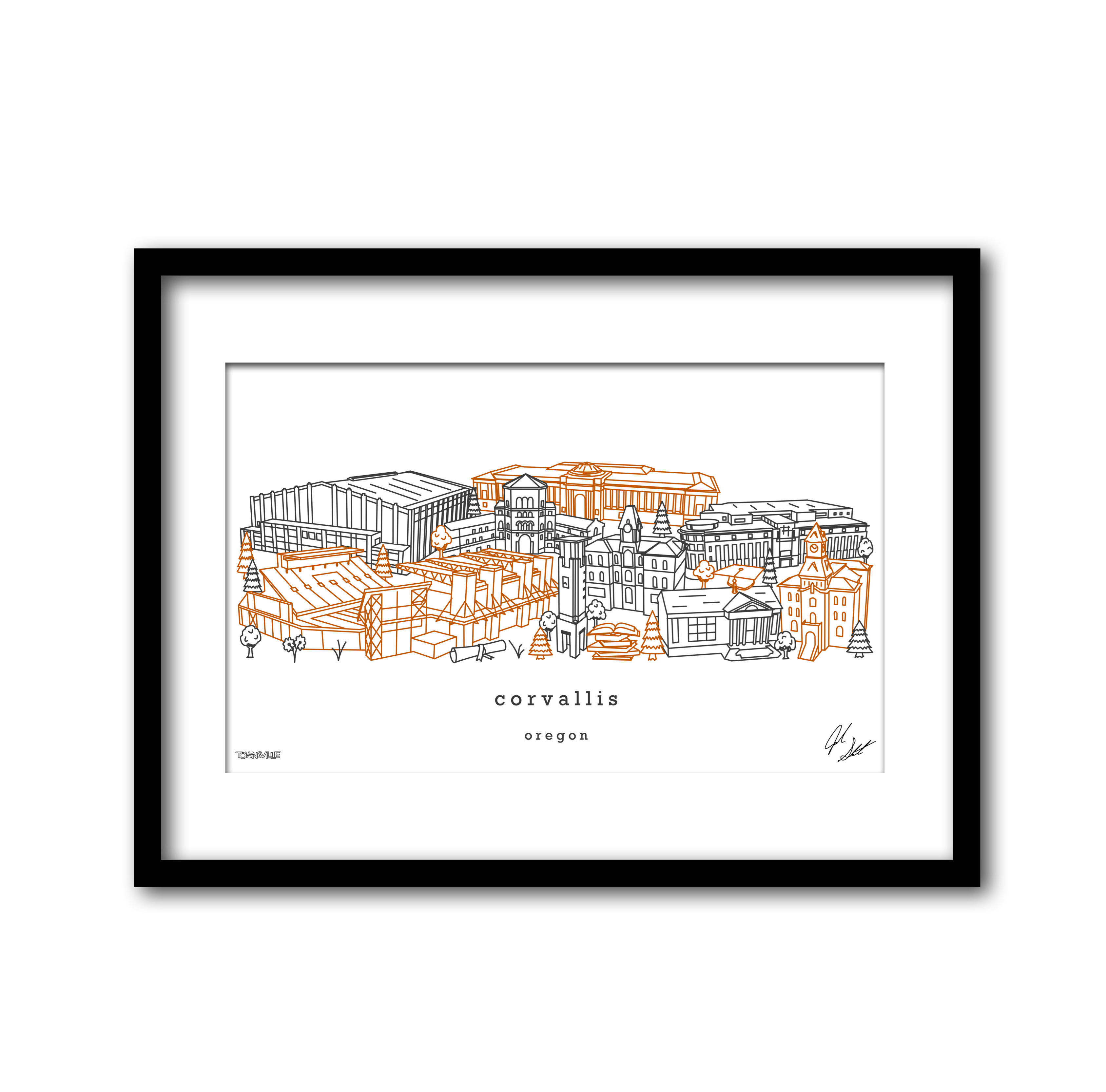 Corvallis Oregon Minimalist Art Print