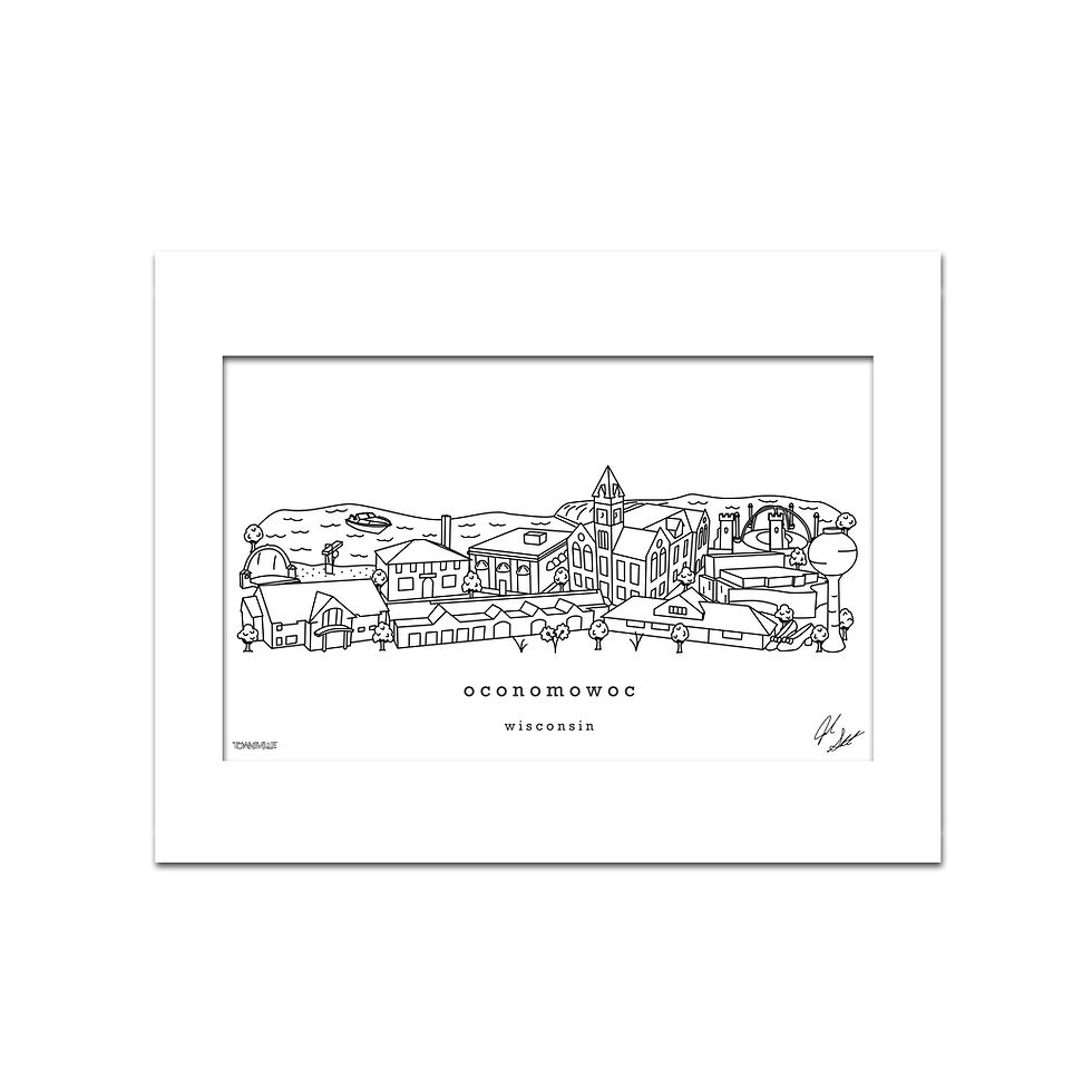 Thumbnail: Oconomowoc Wisconsin Minimalist Art Print
